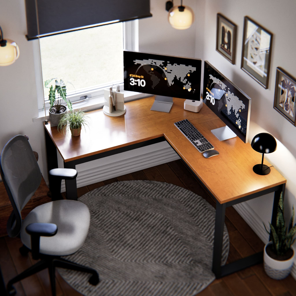 Escrivaninha De Escritório Home Office Berlim Em L Mesa Estilo Industrial Para Computador 