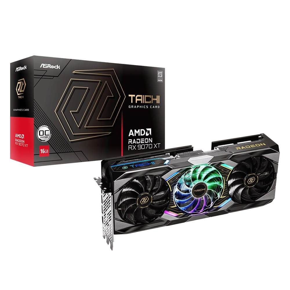 🔥 Placa de Vídeo AsRock AMD Radeon RX 9070 XT Taichi OC 16GB GDDR6 256 Bits - 90-GA5HZZ-0