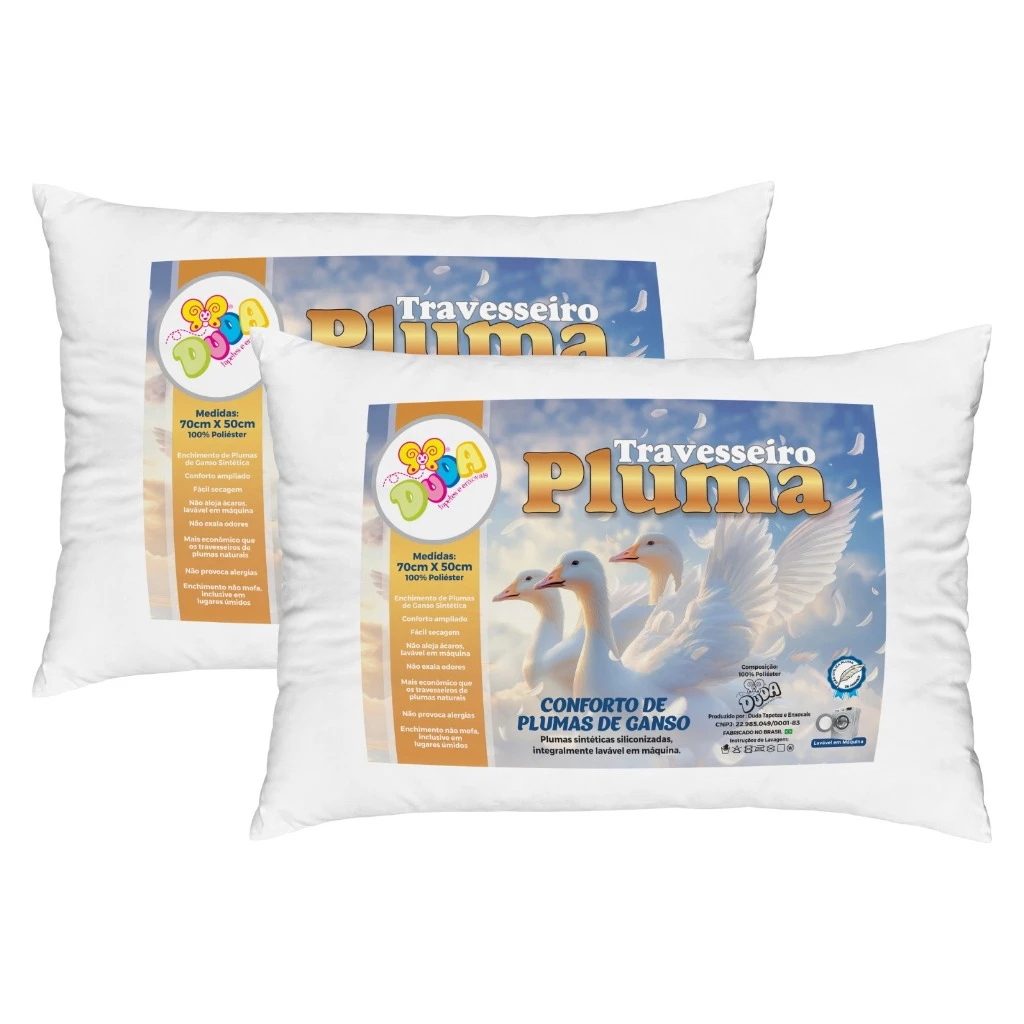 Kit 4 Travesseiros Fibra Silicone