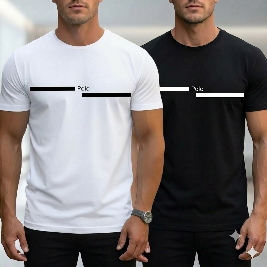 Kit 2 Polos Masculinas Algodão