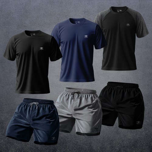 Kit Camisetas Dry Fit e Shorts