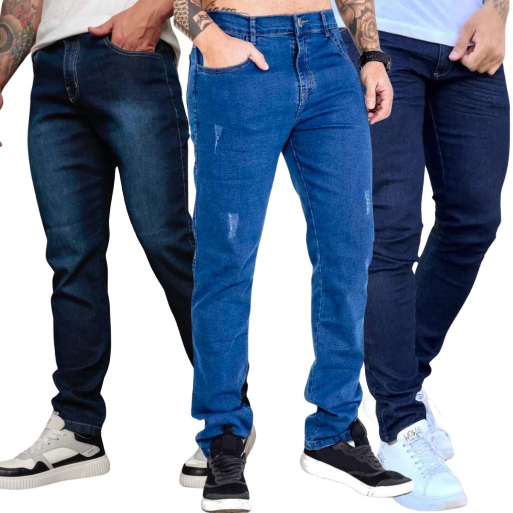 ✅ Kit Calças Jeans Masculina Skinny