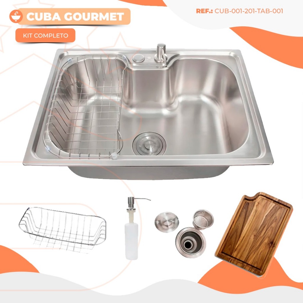 ✅ Cuba Gourmet Inox Cozinha Completa