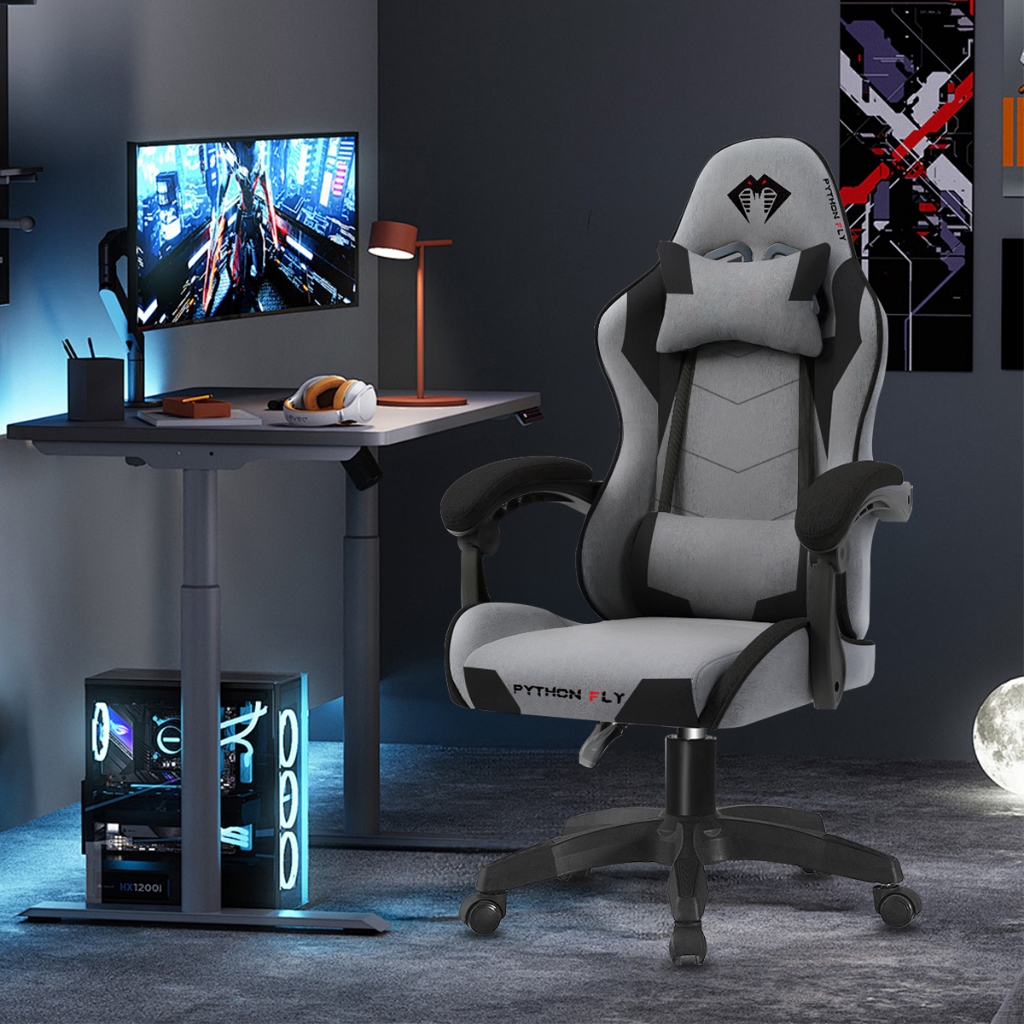🔥 Cadeira Gamer Ergonômica Reclinável Tecido Respirável - Suporte 150kg, Apoio Lombar e P