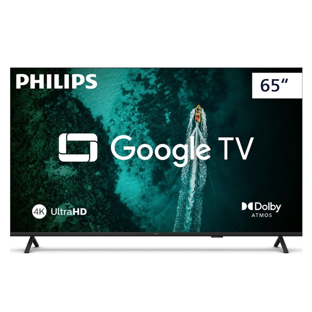 Smart TV 65" 4K Philips/78 Google TV Comando de Voz Dolby Atmos - 65PUG7419