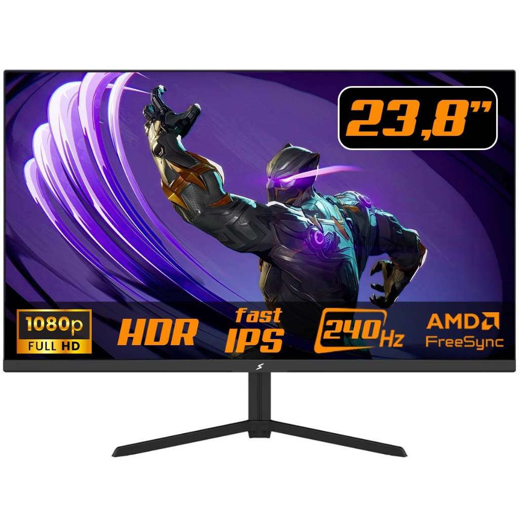Monitor Gamer SuperFrame Vision 23.8 Pol FHD IPS 240Hz HDR FreeSync/G-Sync SFVSFB-24240-FH
