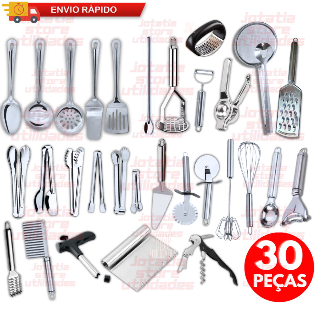 ✅ Jogo de Utensílios em Inox
