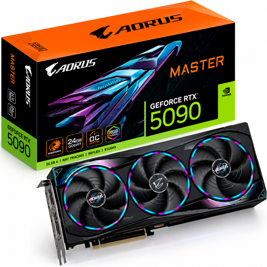 Placa de Vídeo Gigabyte AORUS Master 32GB GeForce RTX 5090 GDDR7 - GV-N5090AORUS M-32GD