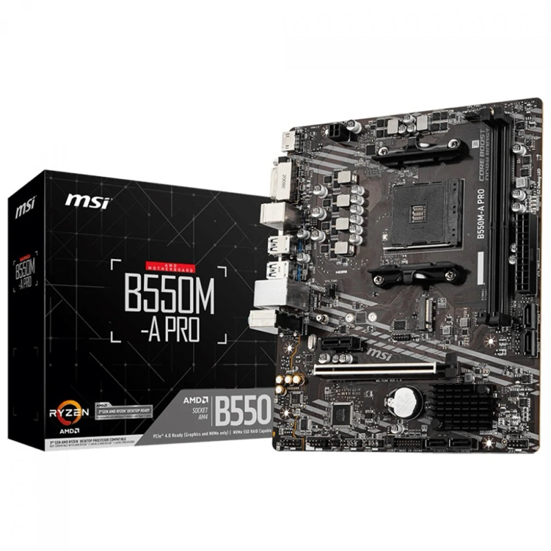 Placa Mãe MSI B550M-A PRO - AMD Ryzen AM4 - DDR4 - Matx - M.2 -HDMI