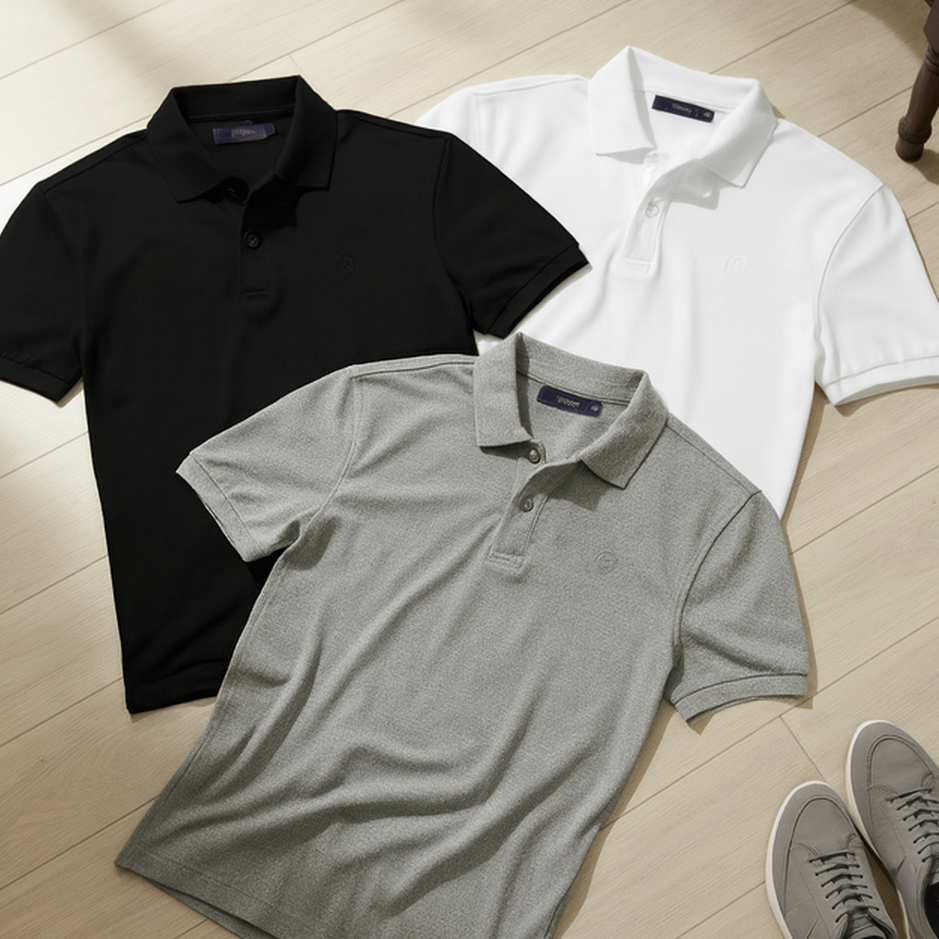 ✅ Kit 3 Polos Básicas Masculinas