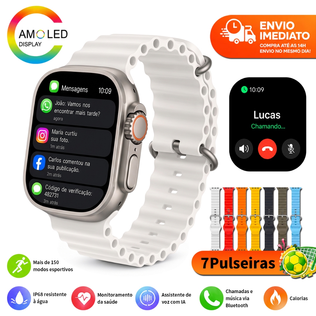 ✅ Smartwatch 6 Em 1 AMOLED HD