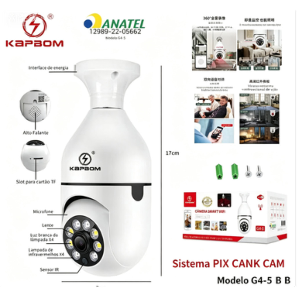 ✅ Câmera IP Wifi Kapbom G4-5
