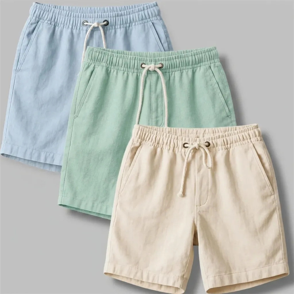 Kit 3 Bermudas Masculinas Linho