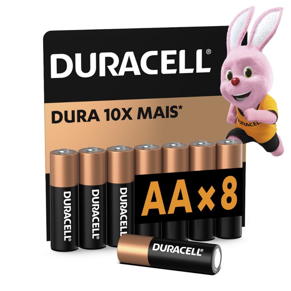 ✅ Duracell Pilhas Alcalinas AA 8 Unidades
