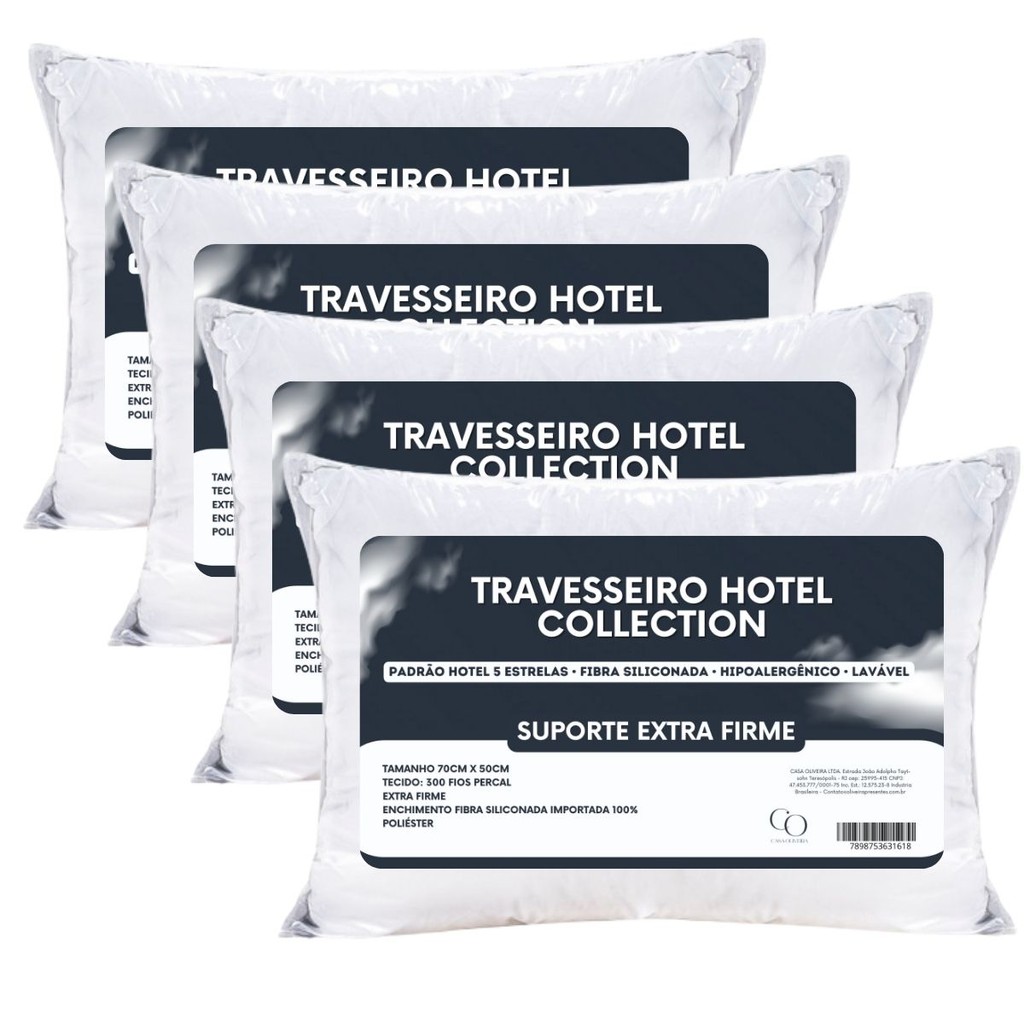 Kit 4 Travesseiros Hotel Collection