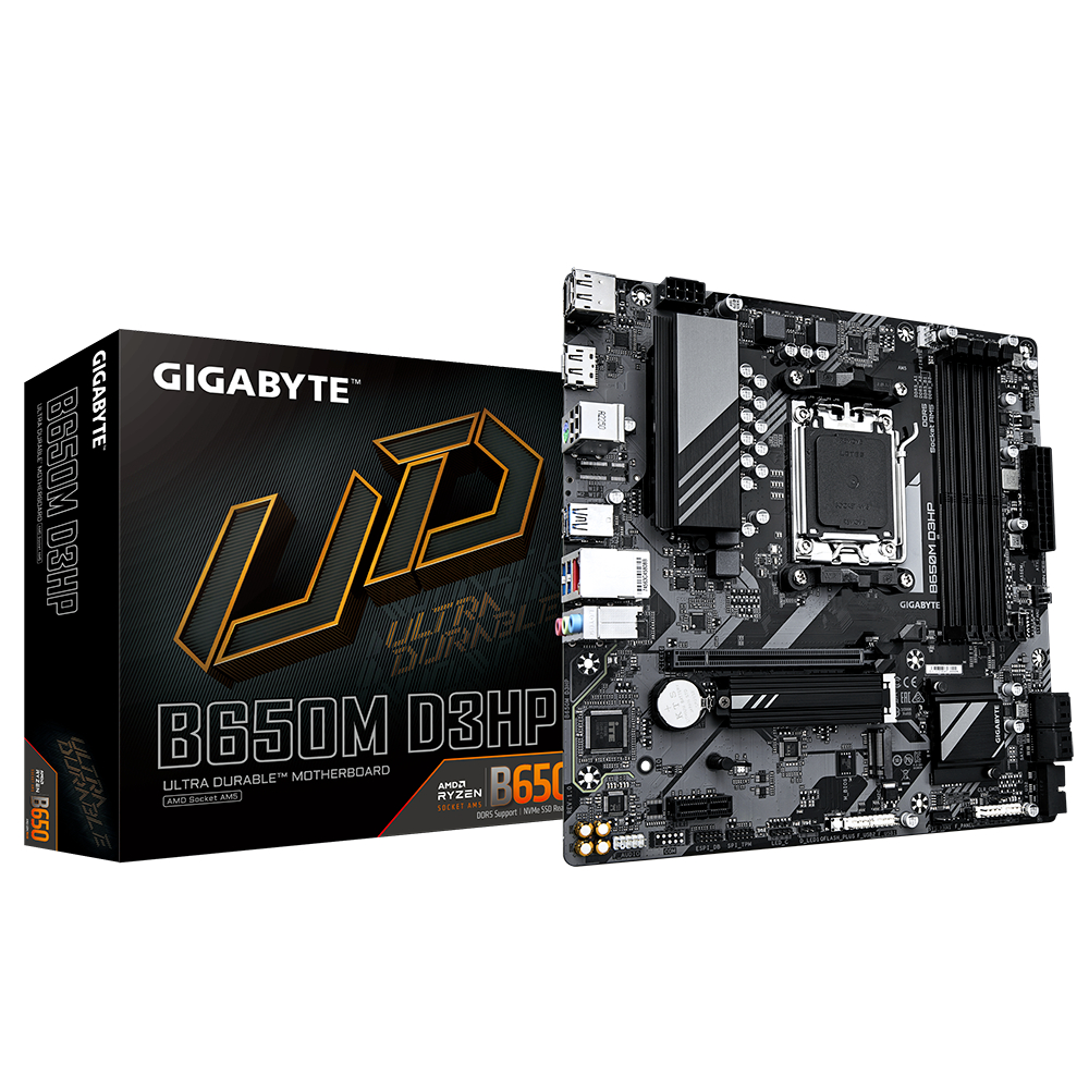 🔥 Placa-Mãe Gigabyte B650M D3HP AMD Ryzen AM5 DDR5 mATX Duplo M.2 NVMe PCIe 4.0 PC Gamer 