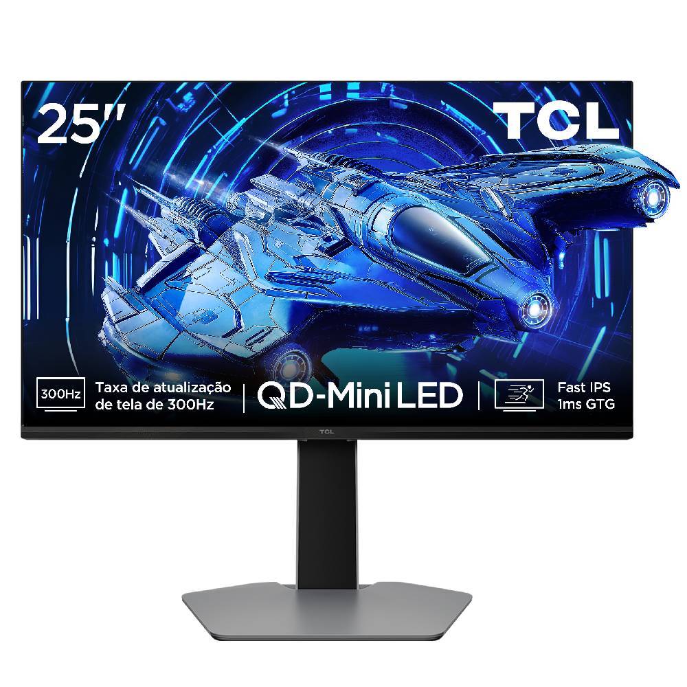 Monitor Gamer TCL 25 Polegadas QD-Mini LED Full HD G64 300Hz 1ms (GtG) Freesync HDR 600 ni
