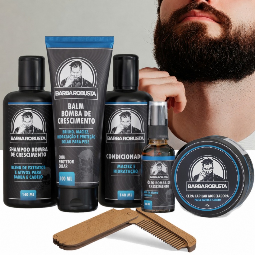 Kit Completo para Barba com Pente