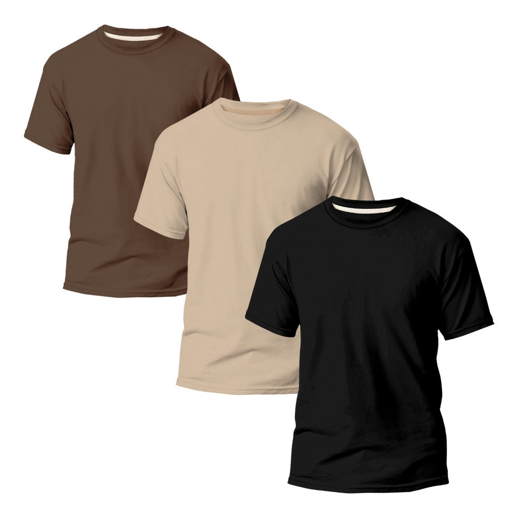 ✅ Kit 3 Camisetas Masculinas Algodão