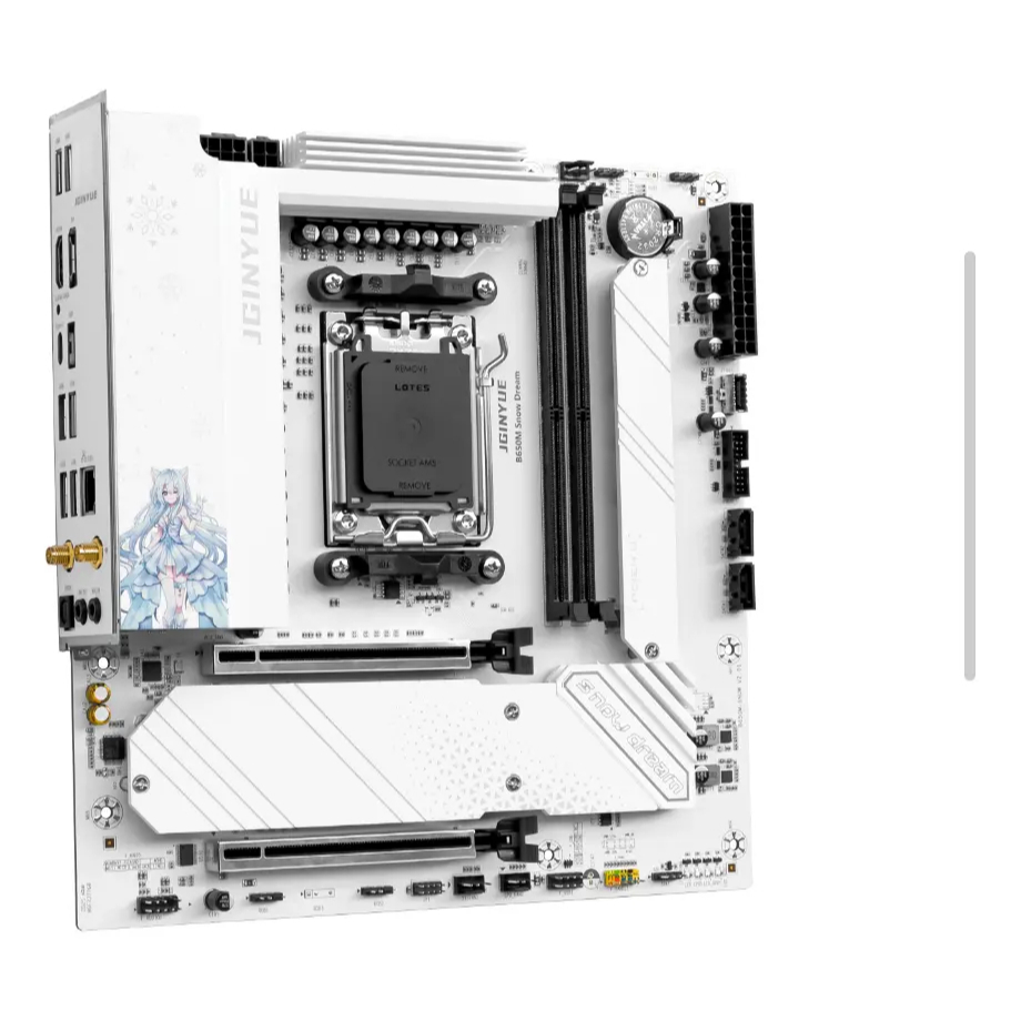 Placa Mãe Jginyue B650M Snow Dream AM5 DDR5 White Versão Branca
