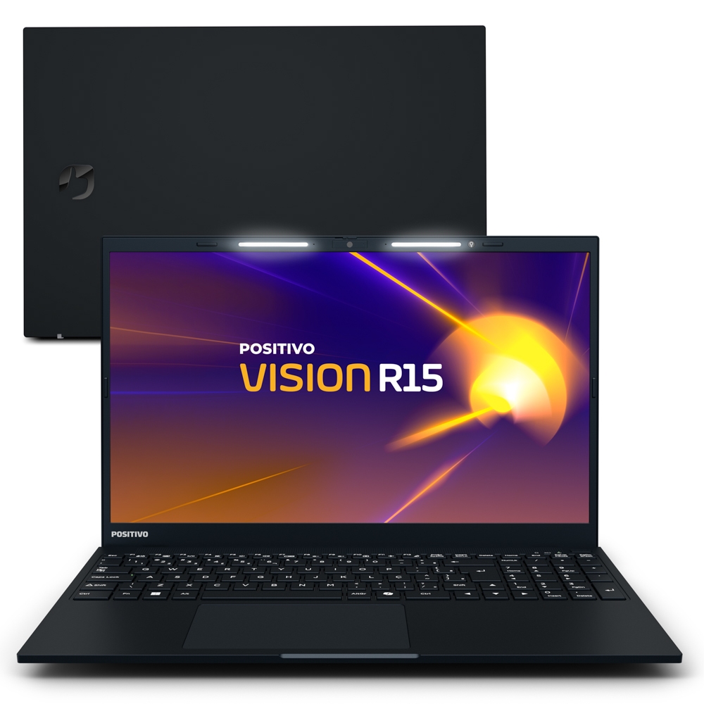 Notebook Positivo Vision R15 AMD Ryzen 5-5500U Linux 16GB RAM 256GB SSD Full HD 15.6” TELA