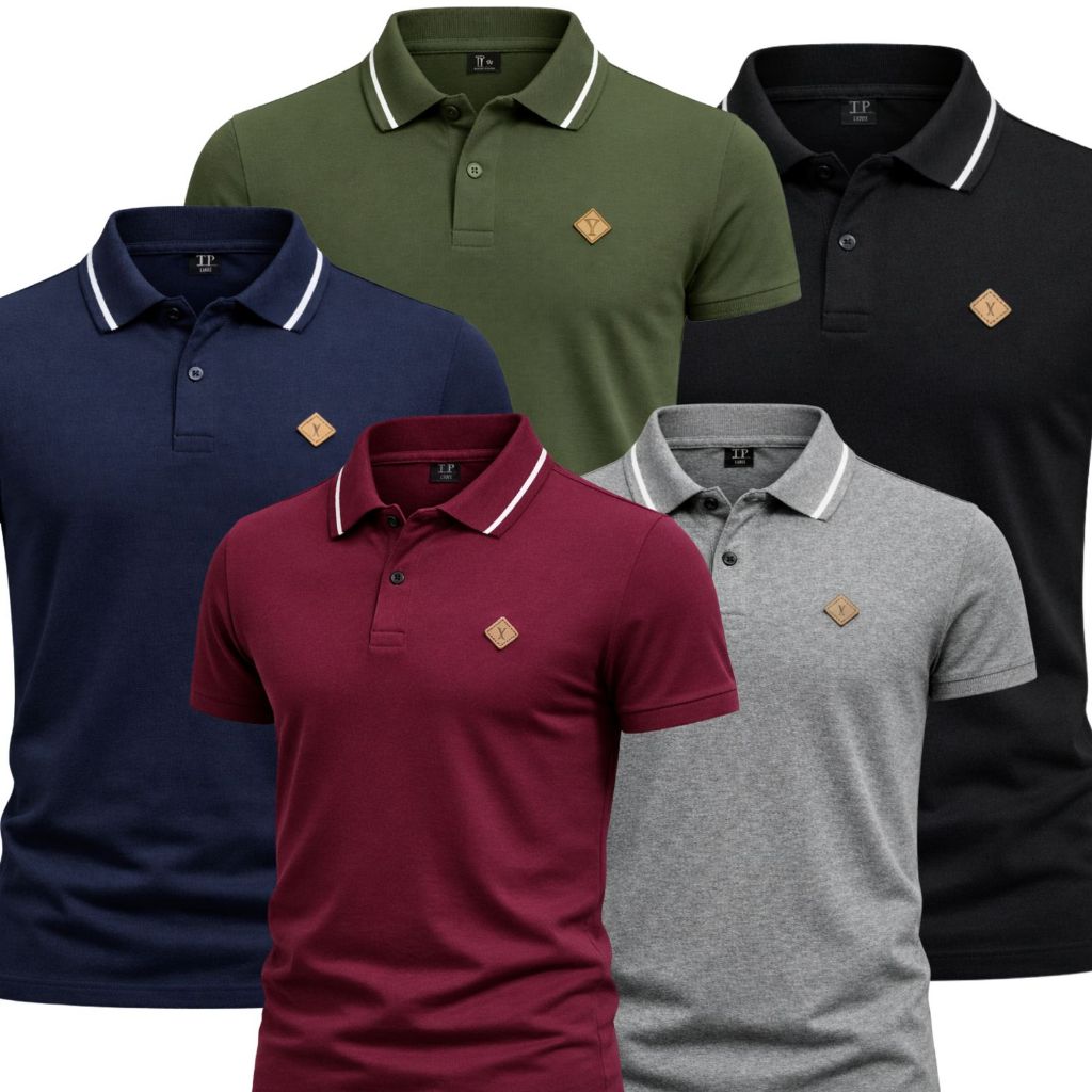 ✅ Kit Camiseta Gola Polo Algodão Masculina