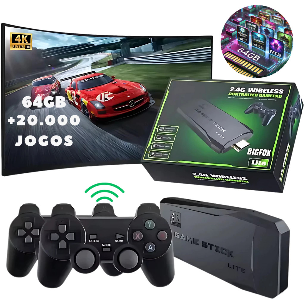 ✅ Console Videogame Stick 4K Portátil