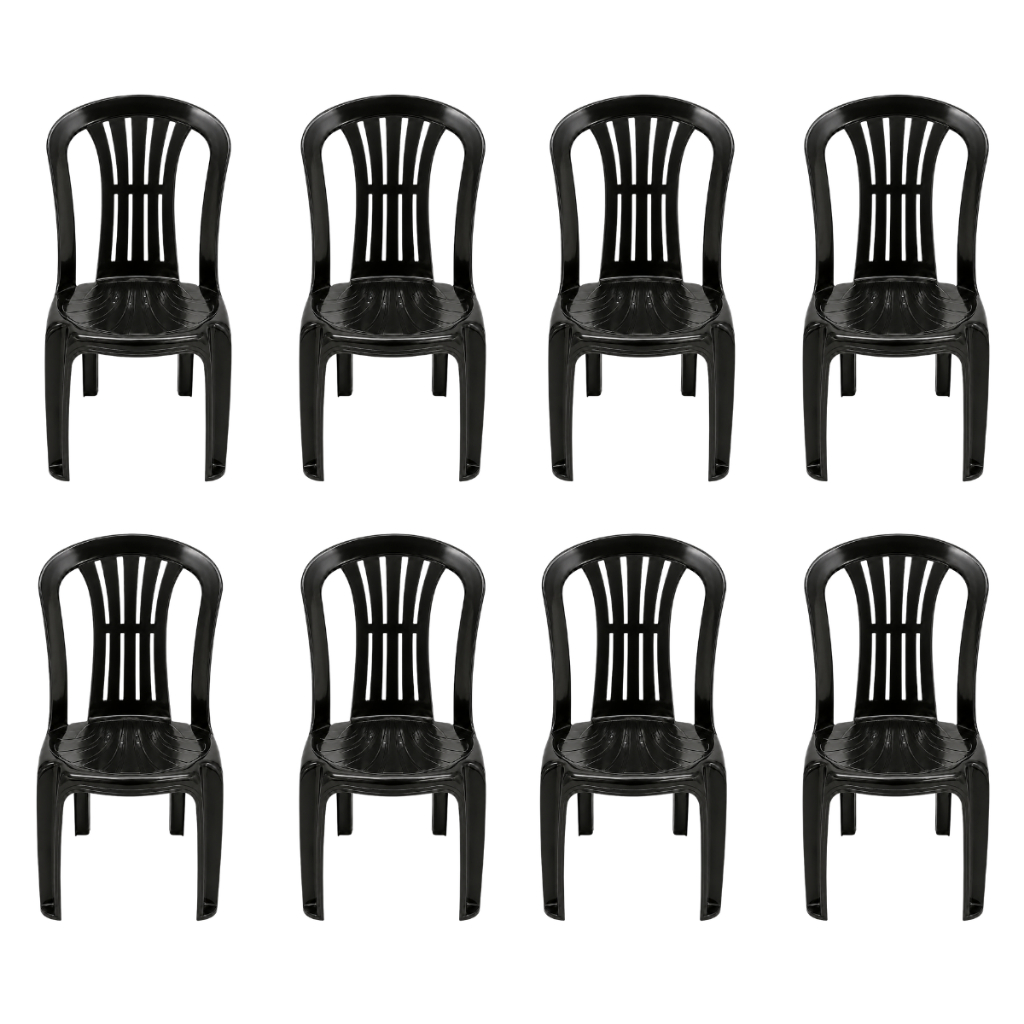 ✅ Kit 8 Cadeiras Plásticas Bistrô