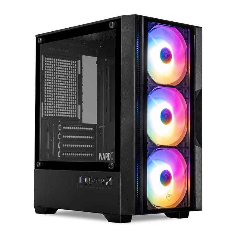 🔥Gabinete Gamer Mancer Ward V3, Mini-Tower, Lateral de Vidro, Com 3 Fans, Preto, MCR-WD3-