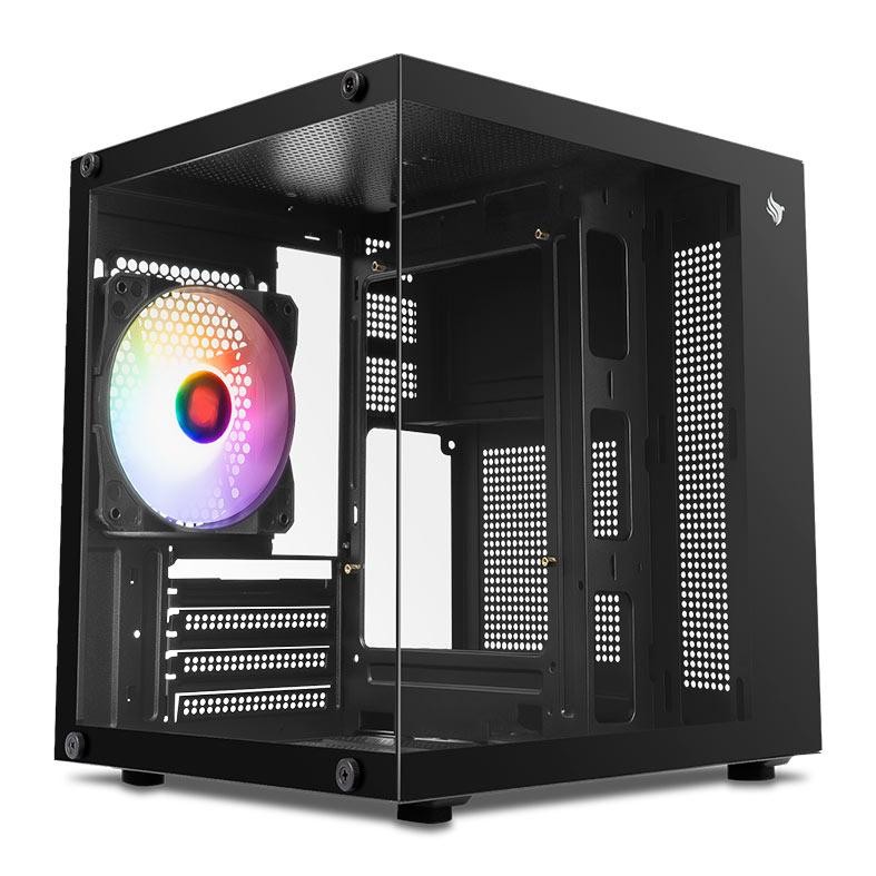 🔥 Gabinete Gamer Aquário Pichau Atom, Mini-Tower, Lateral de Vidro, Com 1 Fan, Preto, PG-