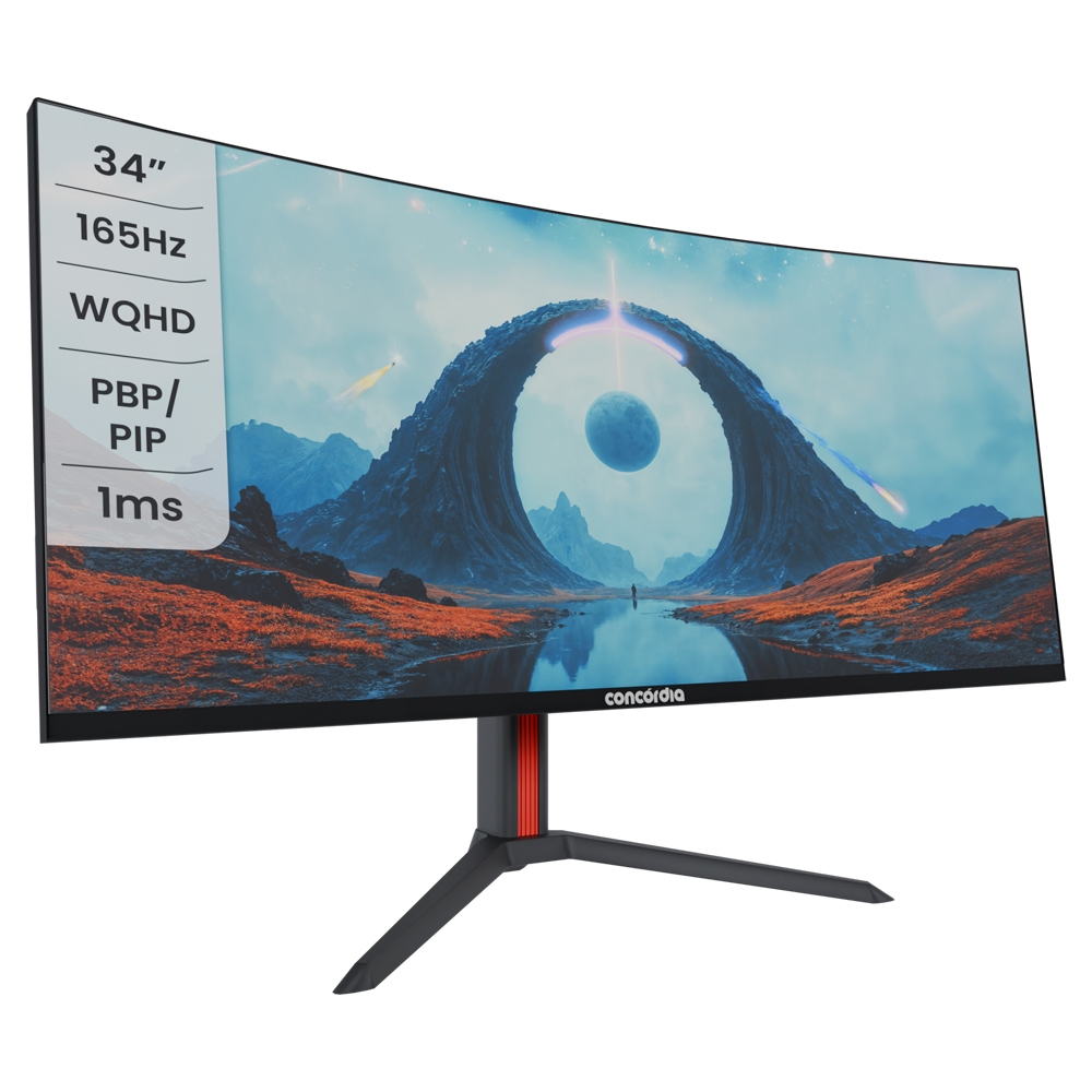 🔥 Monitor Gamer Curvo Ultrawide UZ340 Concórdia 34'' WQHD 165hz 1ms 2*HDMI 2*DP SRGB 100%