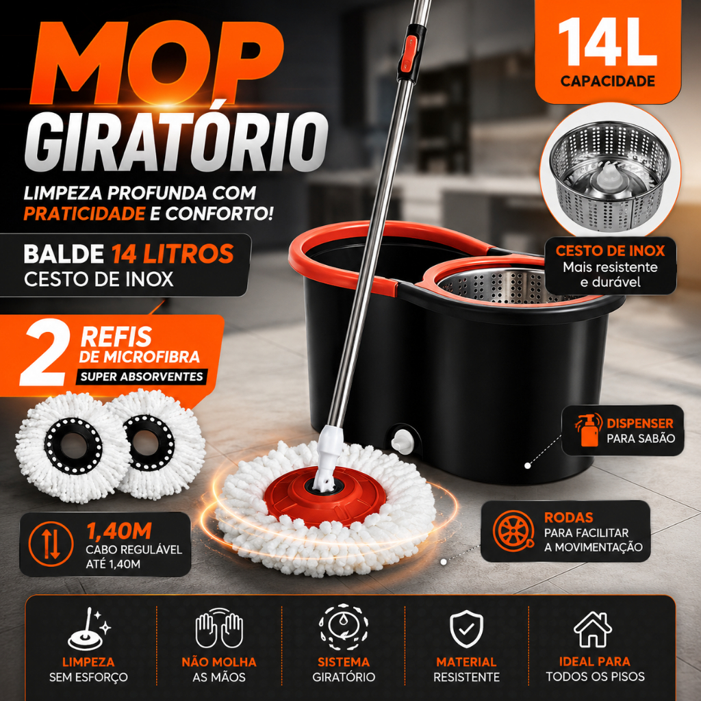 Mop Giratório Inox Nybc