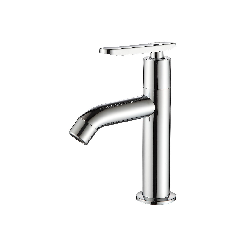 Torneira Cromado branco Fria ABS Para Lavatório Banheiro Pia Mesa 1/4 Volta