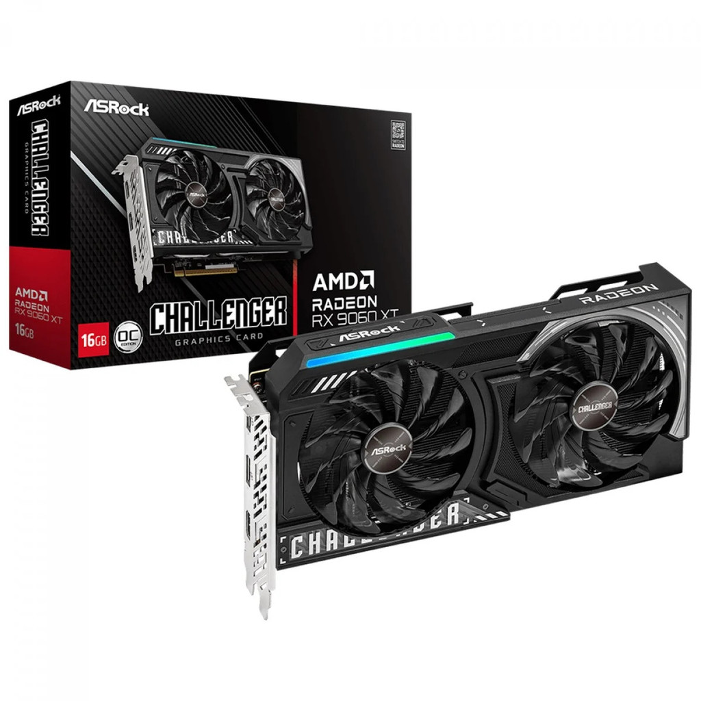 Placa de Vídeo ASRock AMD Radeon RX 9060 XT Challenger OC, 16GB, GDDR6, FSR, Ray Tracing, 