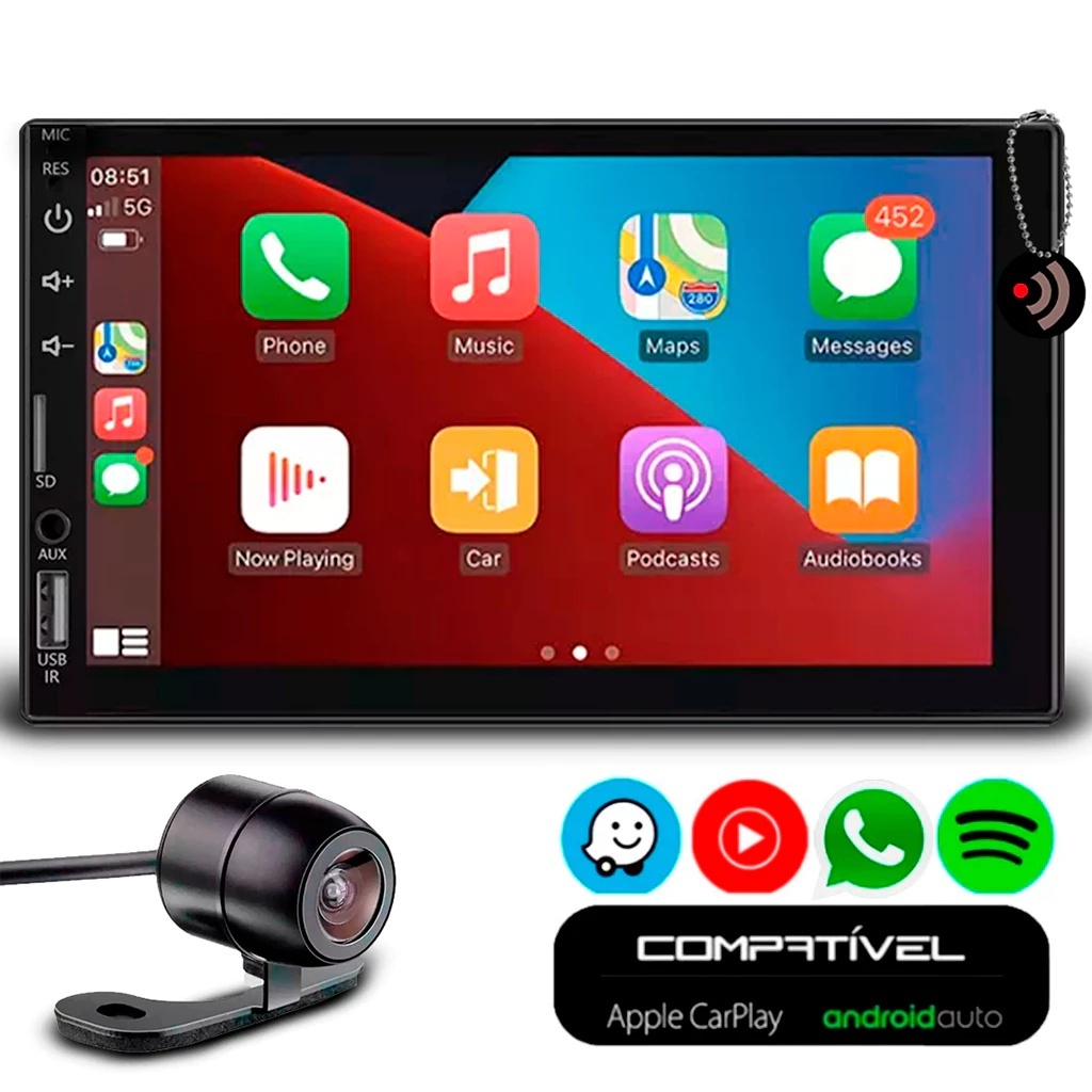 ✅ Central Multimídia 7 CarPlay Android Auto