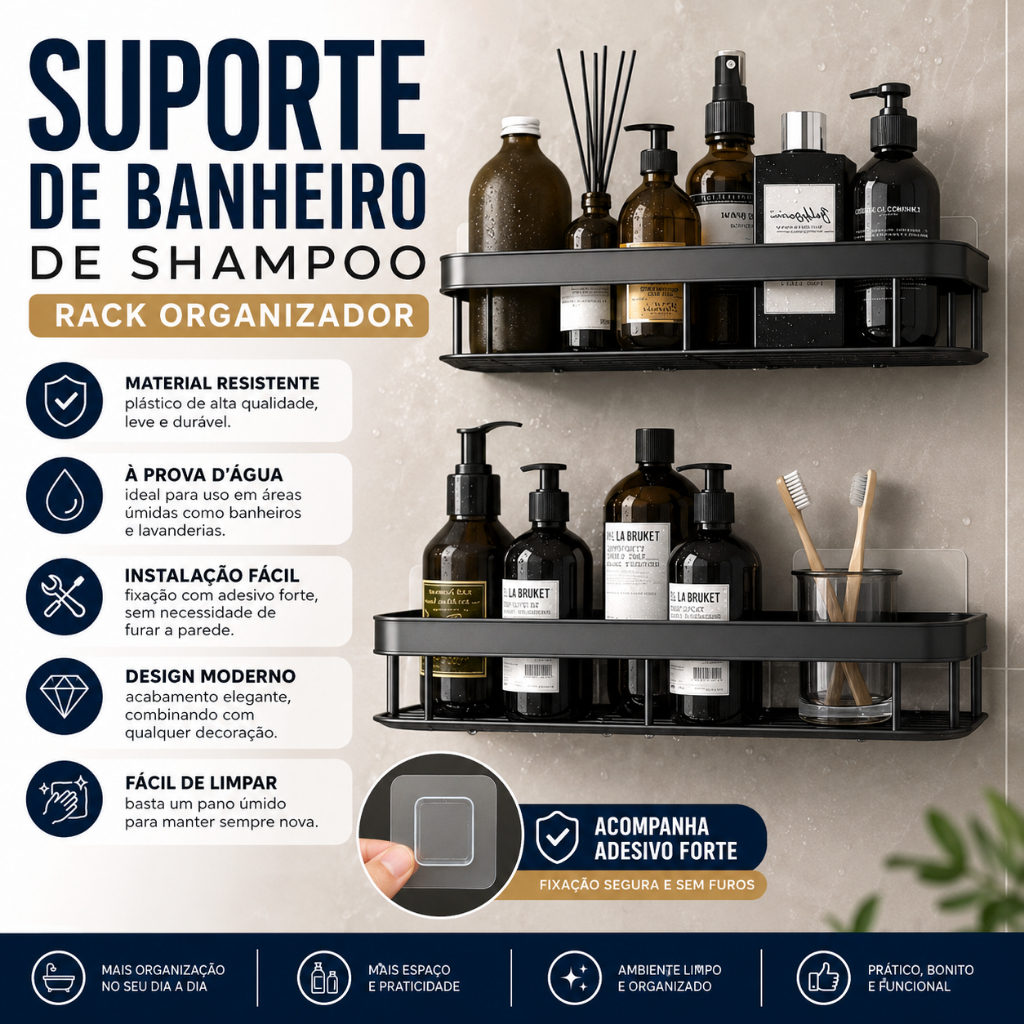 Rack Organizador Banheiro Sem Furo