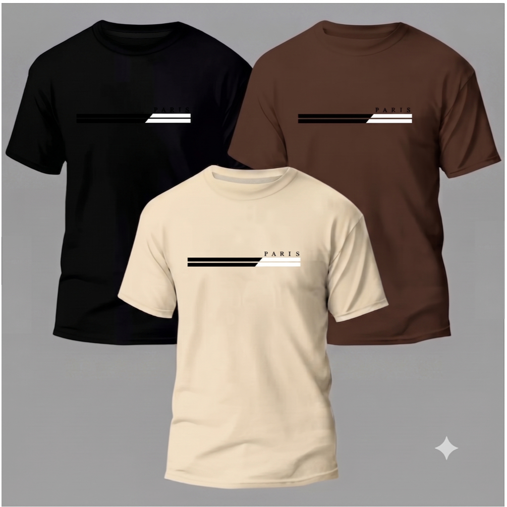 ✅ Kit 3 Camisetas Masculinas Algodão