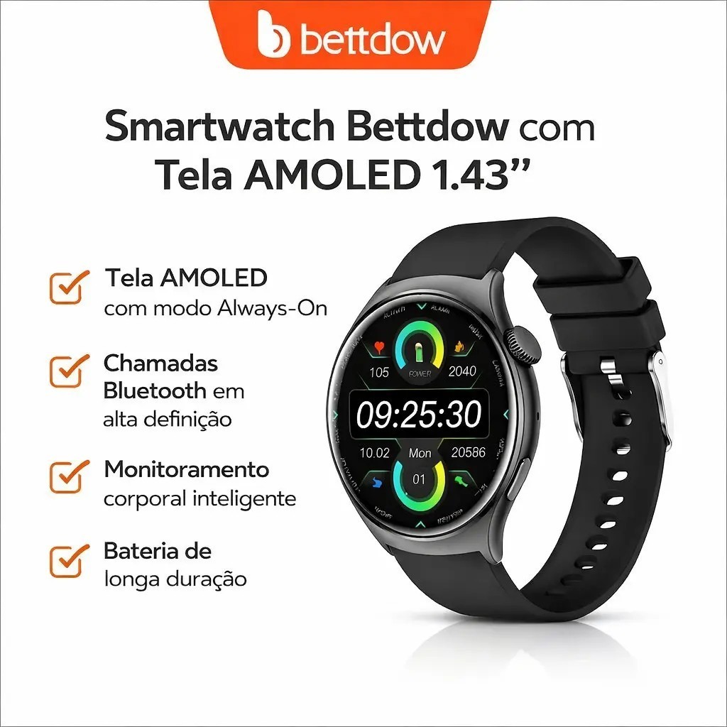 ✅ Smartwatch BETTDOW Esportivo Bluetooth