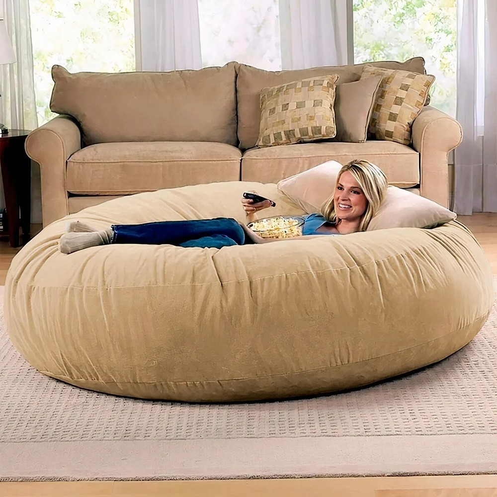 ✅ Puff Gigante Suede 1,50m