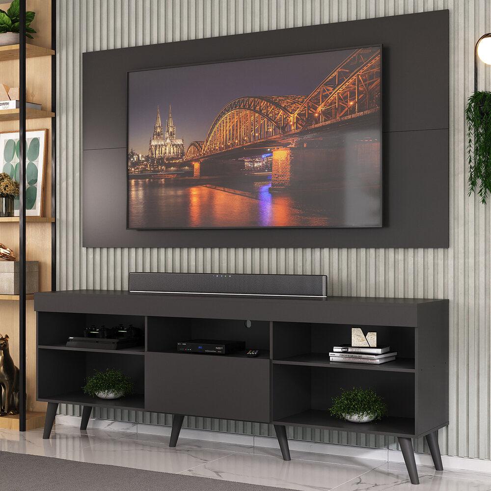 ✅ Multimóveis Rack com Painel Flórida Retrô