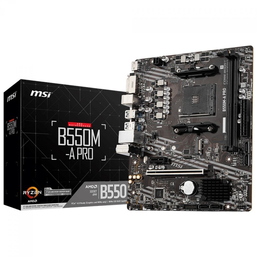 🔥 Placa Mãe MSI B550M-A PRO - AMD Ryzen AM4 - DDR4 - Matx - M.2 - Hdmi/dvi