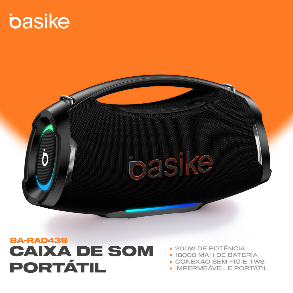 ✅ Caixa Bluetooth Basike Boombox