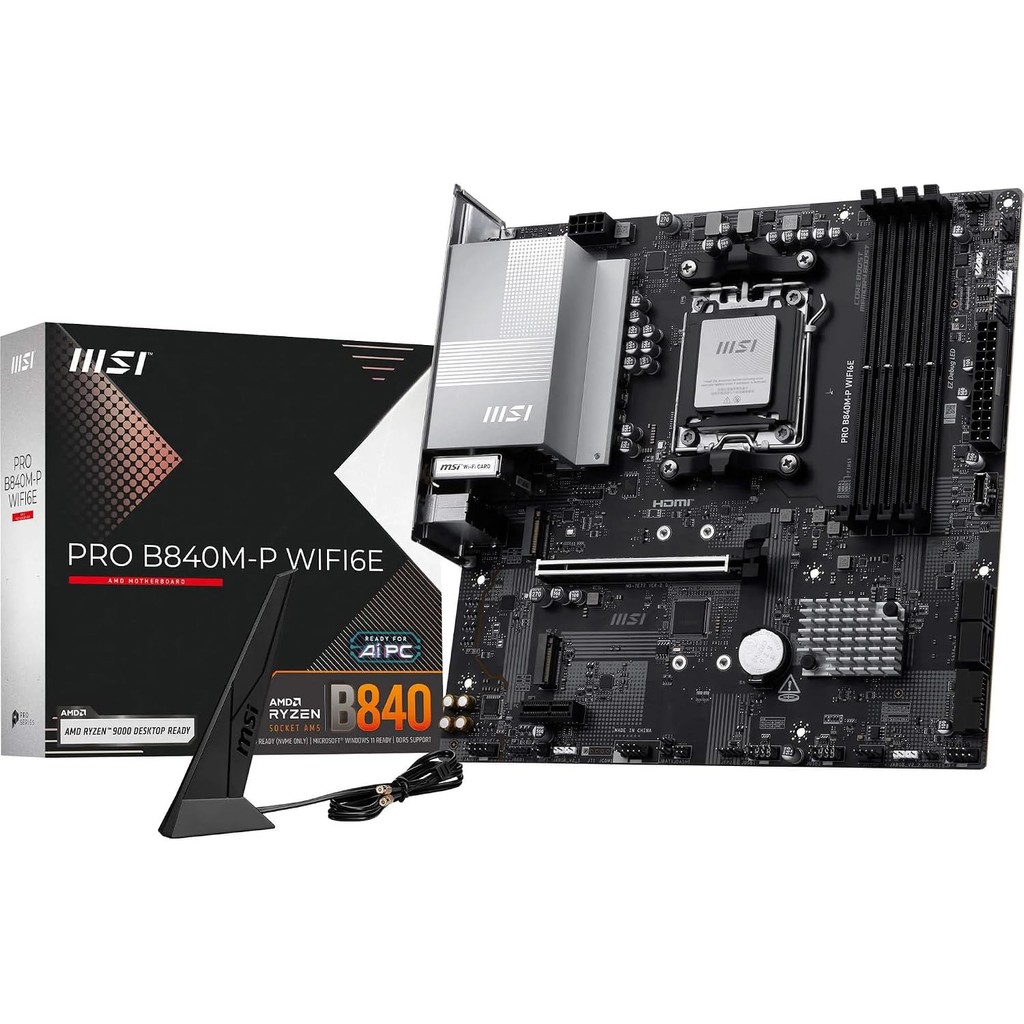 Placa Mae Msi Pro B840m-P Wifi6e Amd Ryzen Am5 Ddr5 Matx M.2 Nvme