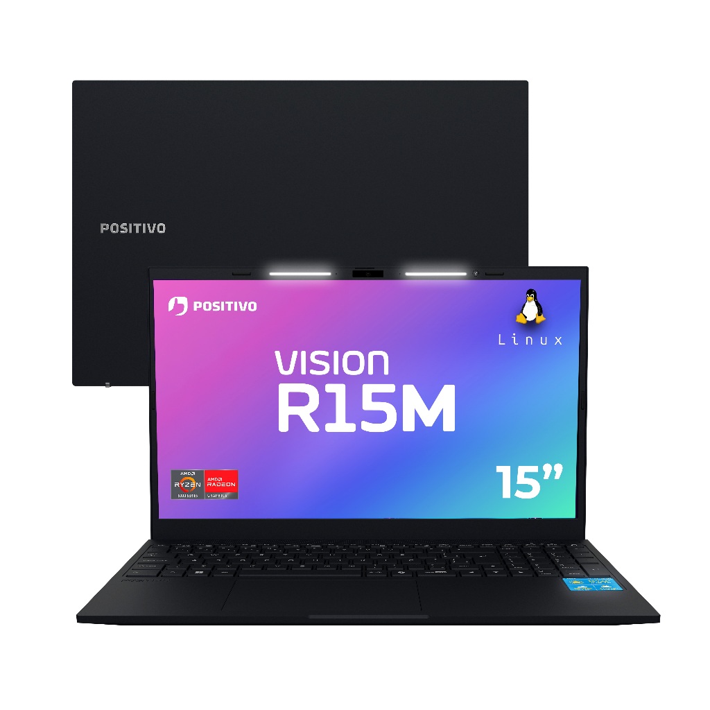 Notebook Vision R15M AMD Ryzen 5-5625U Linux 16GB RAM 512GB SSD Wi-Fi 6 15” IPS