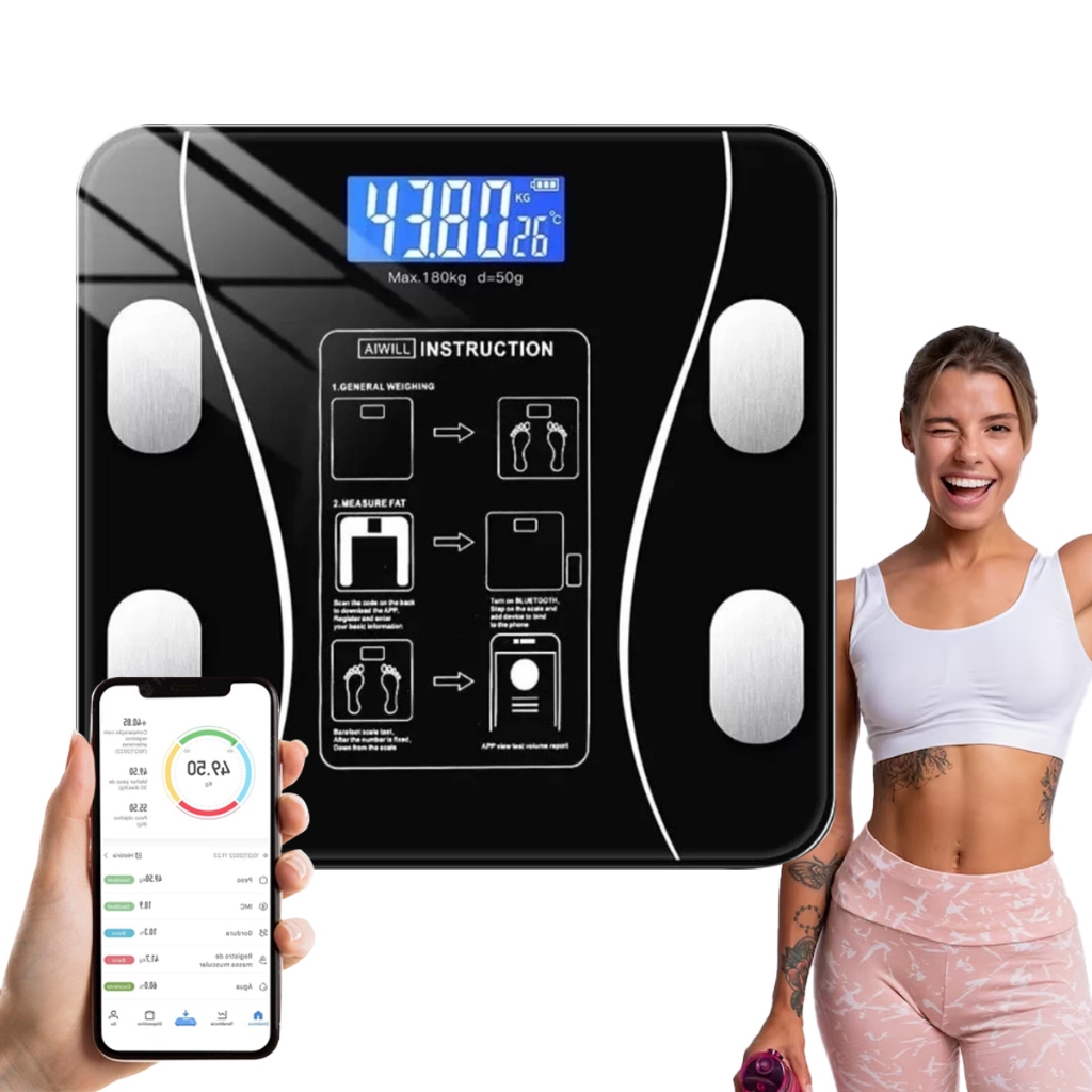 ✅ Balança Bioimpedância Digital Bluetooth
