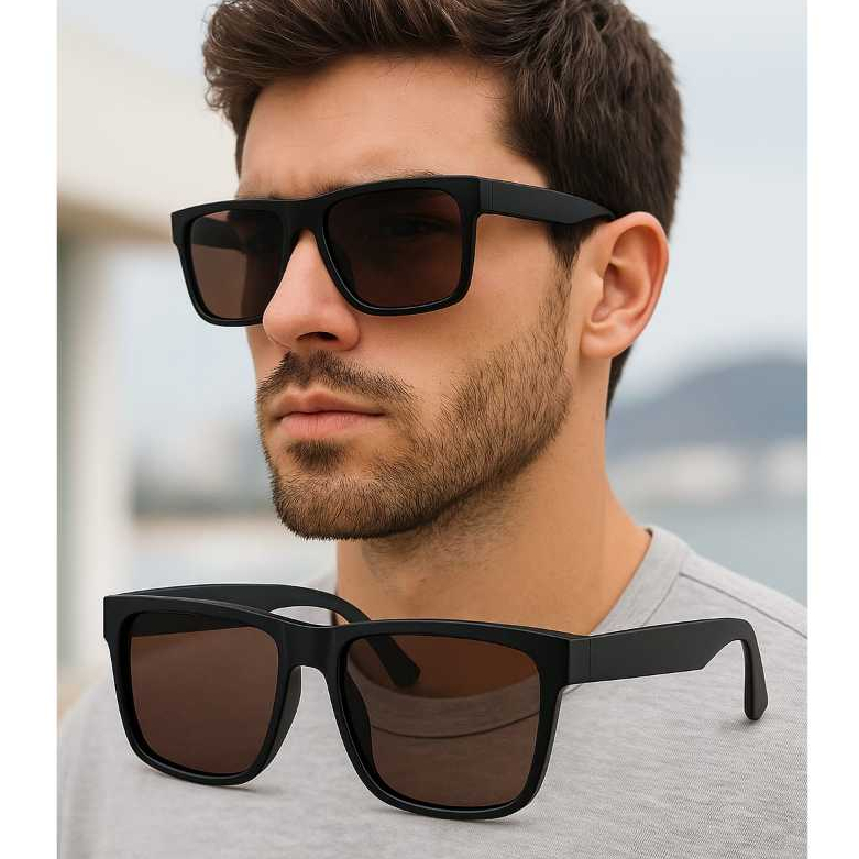 ✅ Kit Óculos de Sol Acetato Madeira