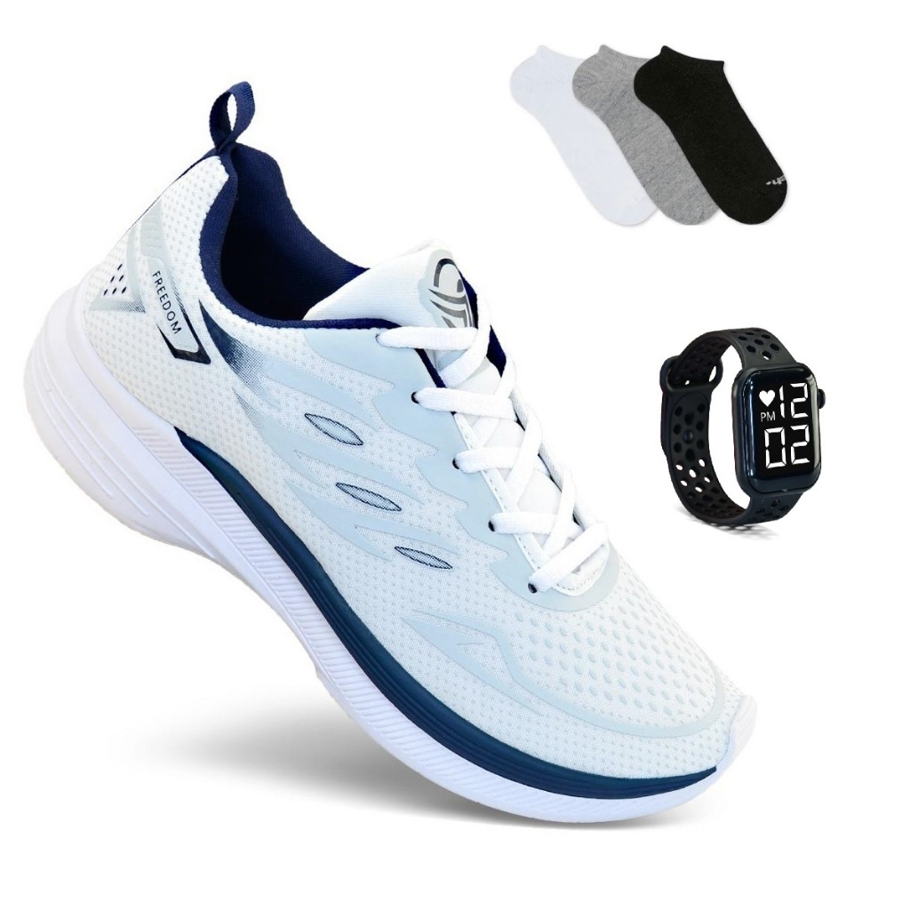 ✅ Kit Tênis Esportivo Relógio e Meia