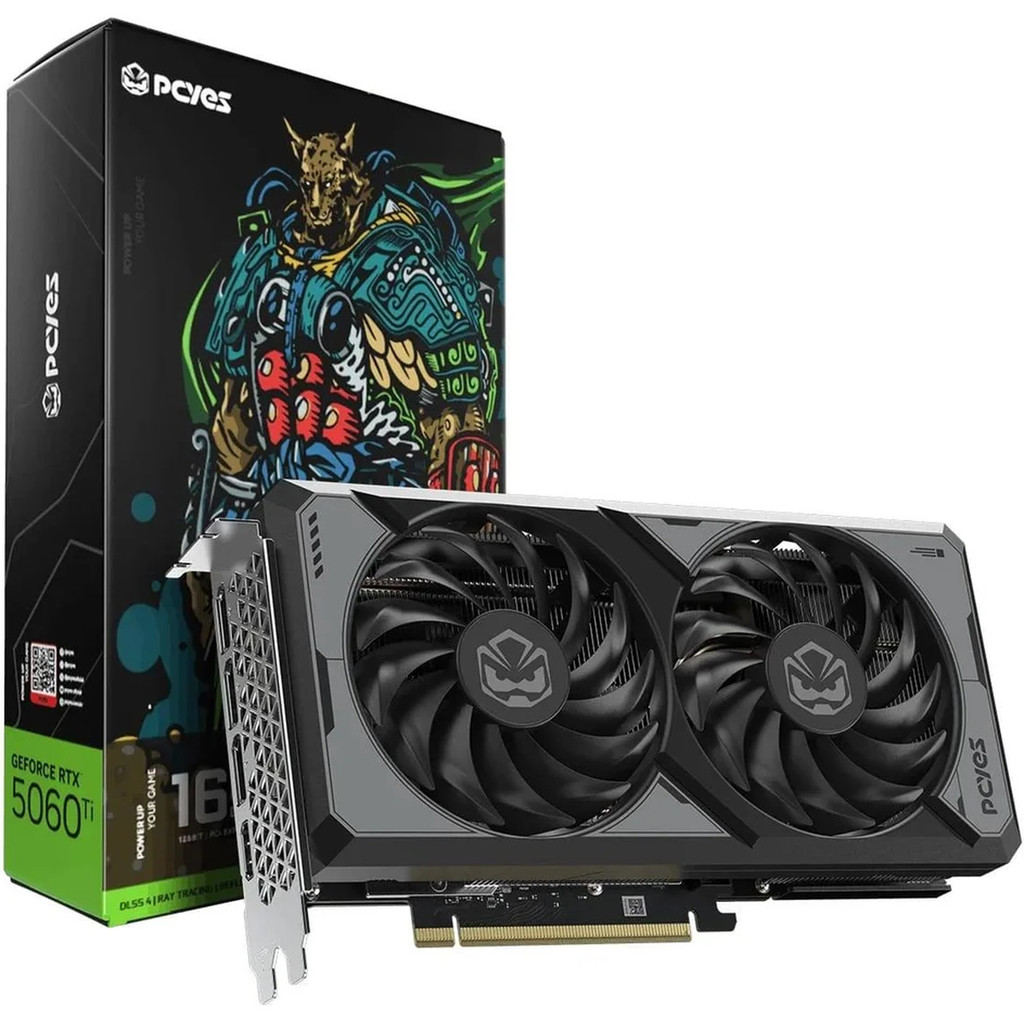 Placa de Vídeo PCYES GeForce RTX 5060 Ti, 16GB, GDDR7, 128-bit, PVRTX5060TIB2F16G