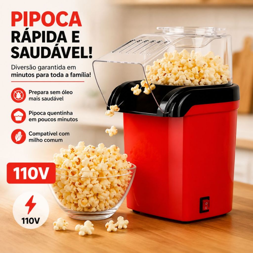 ✅ Pipoqueira Elétrica Popcorn Maker