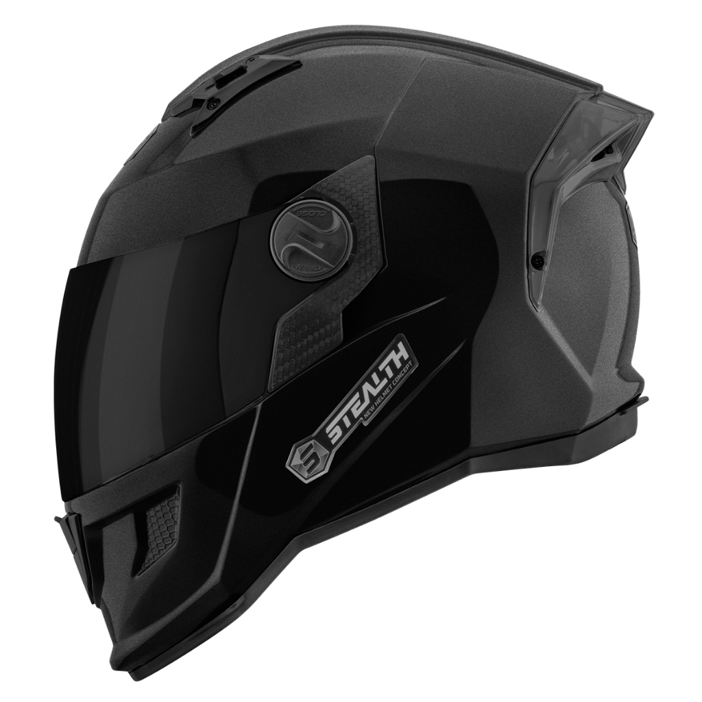✅ Capacete Moto Stealth Solid Brilhante